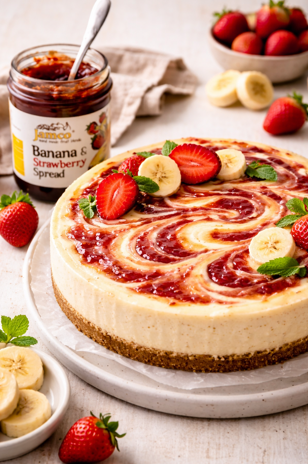 Jamco Banana & Strawberry Cheesecake swirl