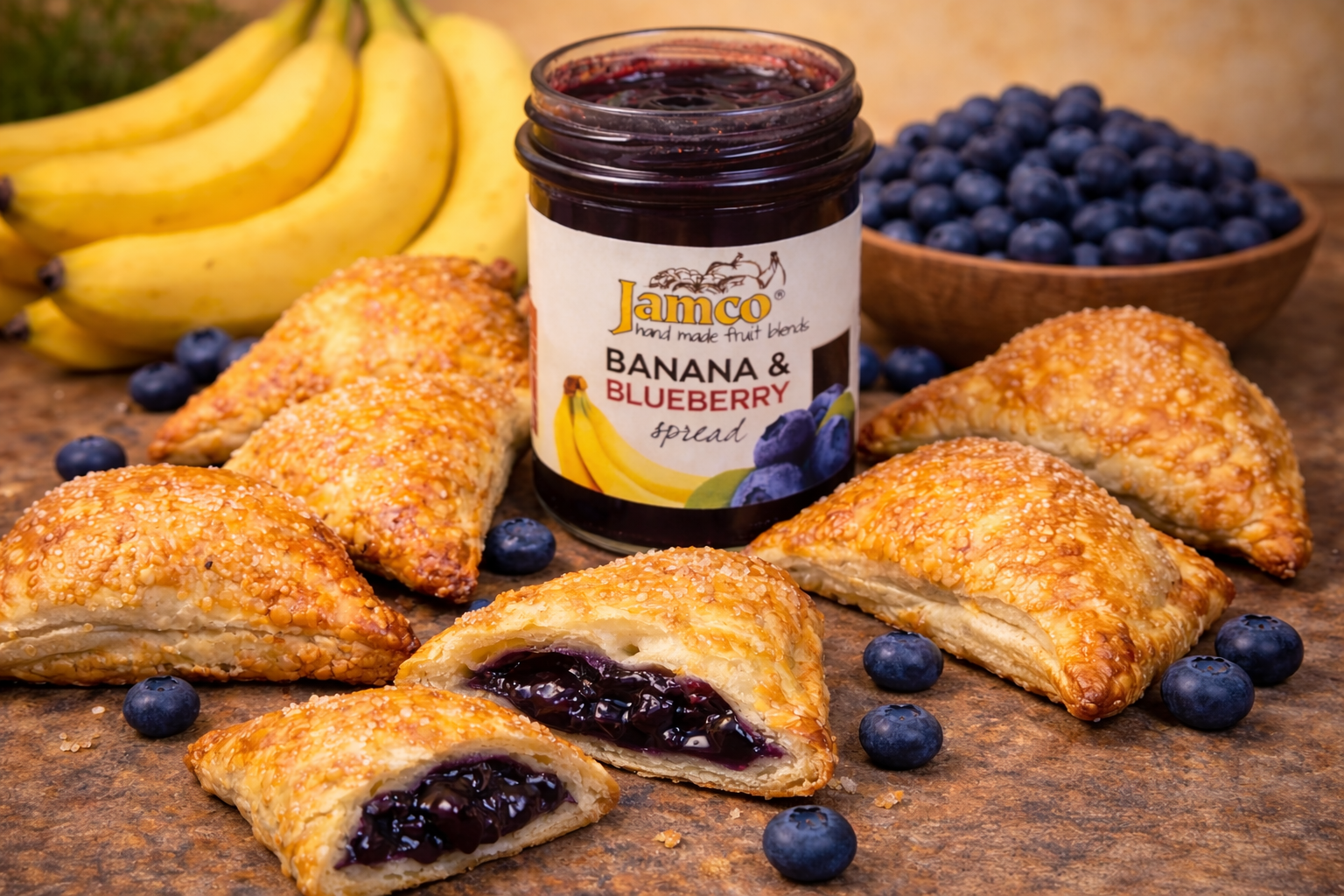 Banana & Blueberry Turnovers