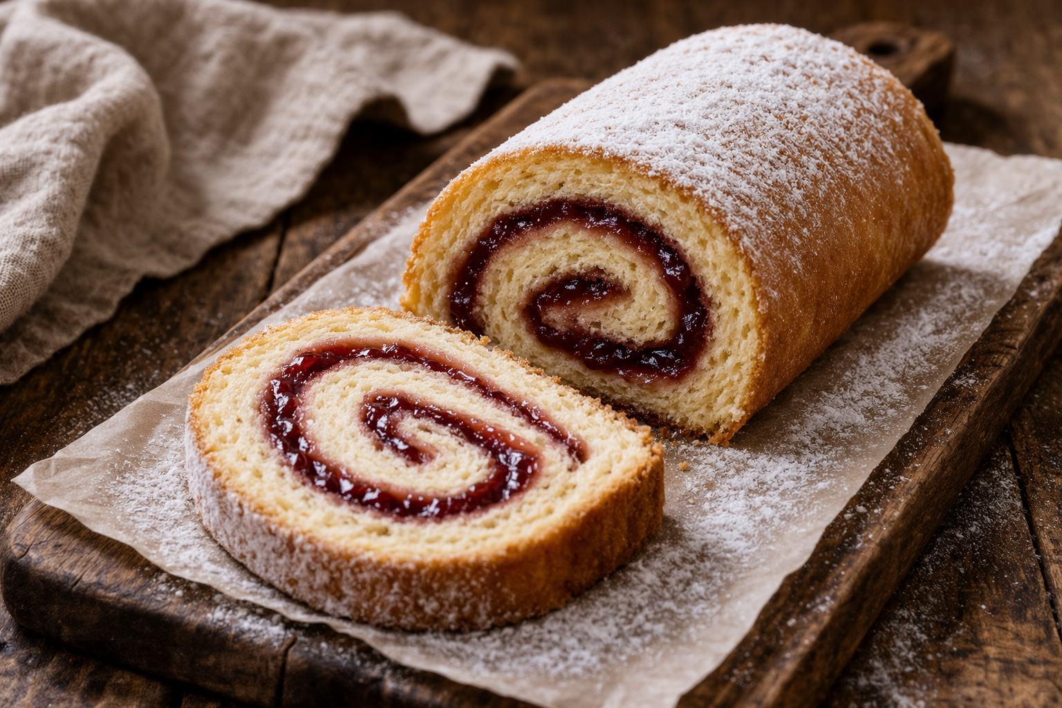 Blackberry and Banana Swiss Roll